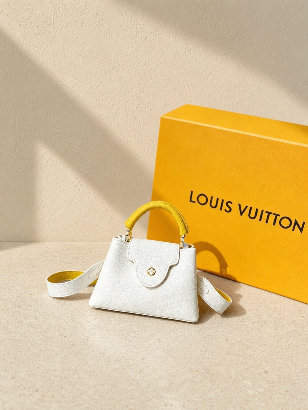 Louis Vuitton White Taurillon Capucines Handbag with Gold Hardware - Picture 3 of 7